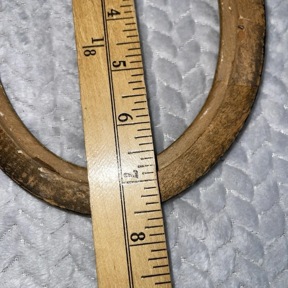 Vintage Oval Wood Picture Frame 5x7 Traditional Classic Ebony Color‎ Gold Trim